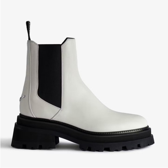 NIB Zadig & Voltaire Ride Chelsea Boot 39 Ice White US 8 - Picture 1 of 12